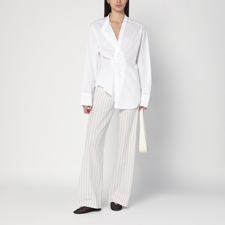 パンツ THE ROW Women Straight Pants 8657W3584 WGH WHITE The Row Hypnosta trousers in white with stripes | TheDoubleF