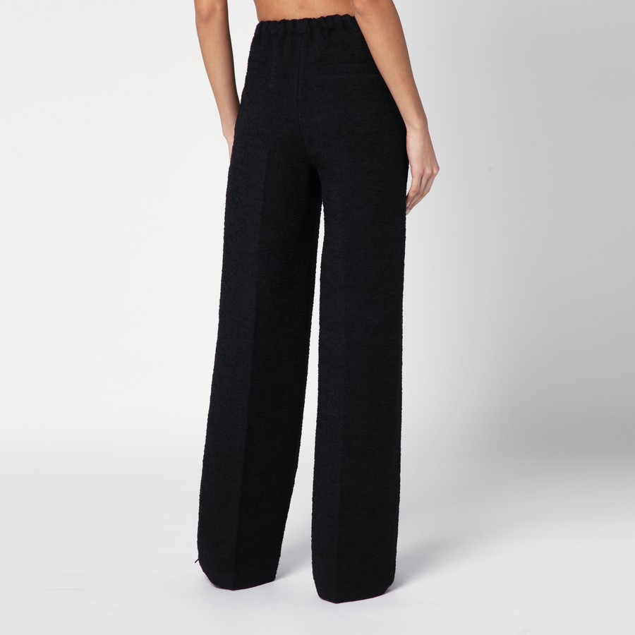 Loulou Studio Black straight bouclé trousers | TheDoubleF