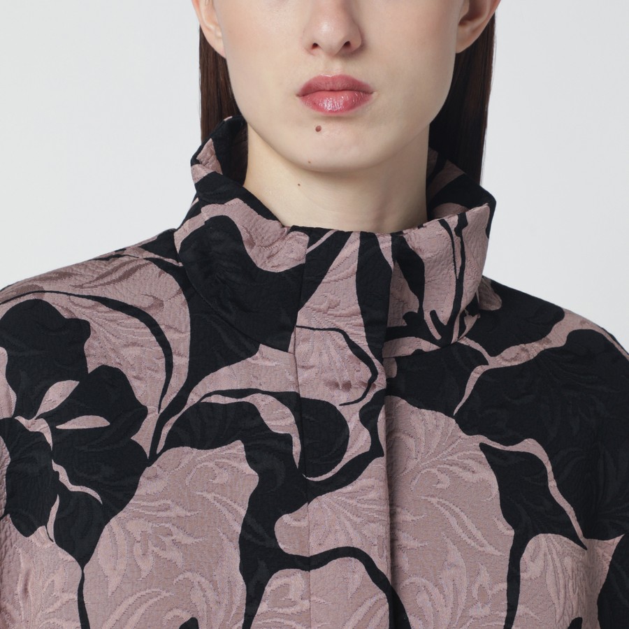 ジャケット・アウター DRIES VAN NOTEN Dries Van Noten Black jacket with floral jacquard texture | TheDoubleF