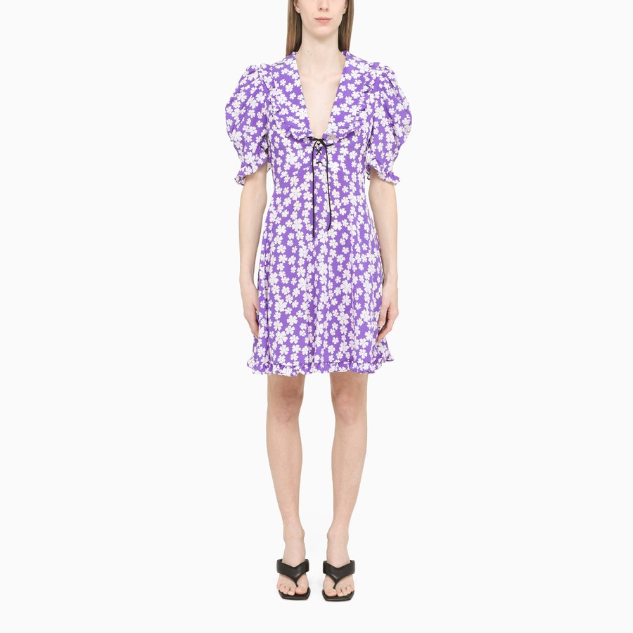 purple and white dress outfit