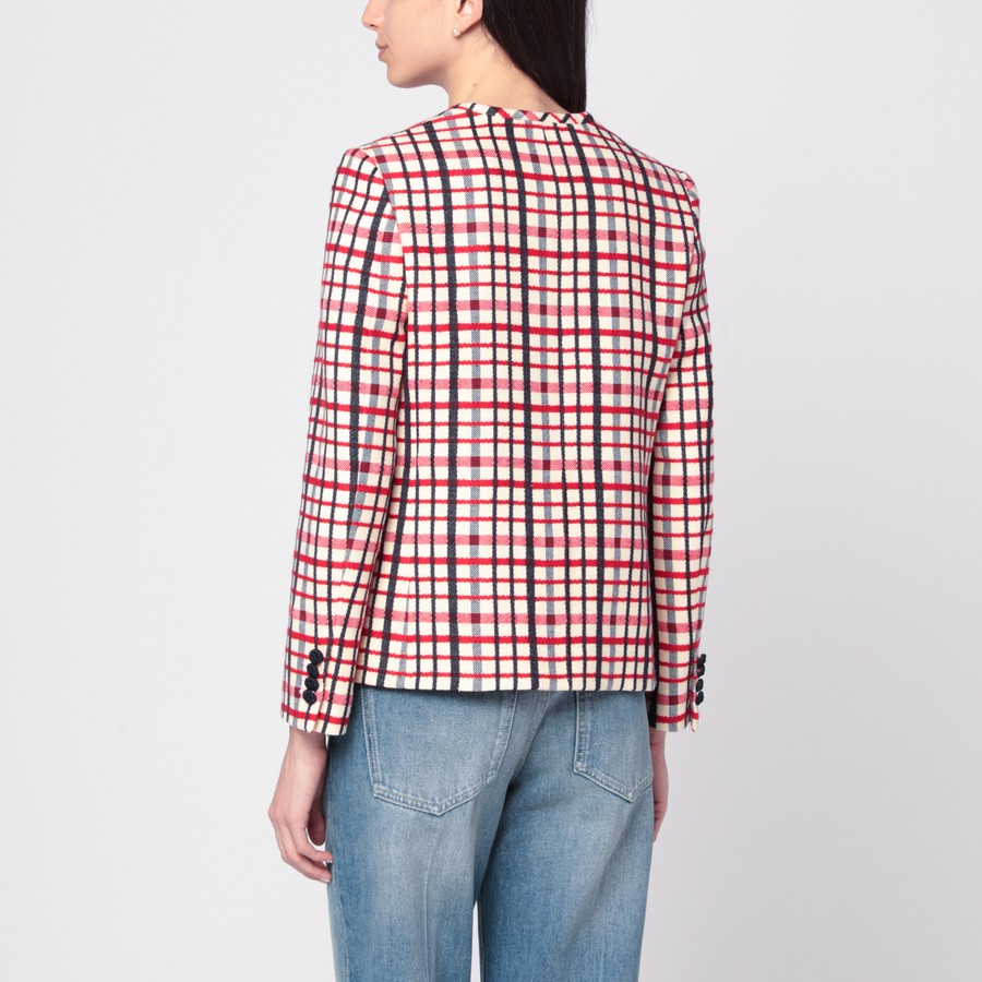 Valentino Check-pattern jacket in virgin wool and cotton | TheDoubleF