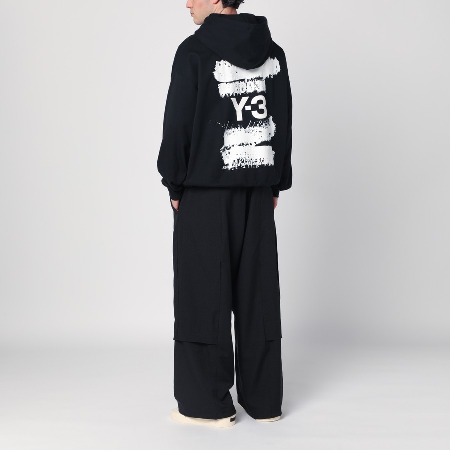 adidas Y-3 Black hoodie with graphic print | TheDoubleF