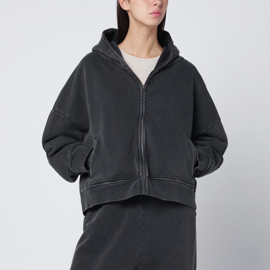 Entire Studios Black washed zip hoodie | TheDoubleF