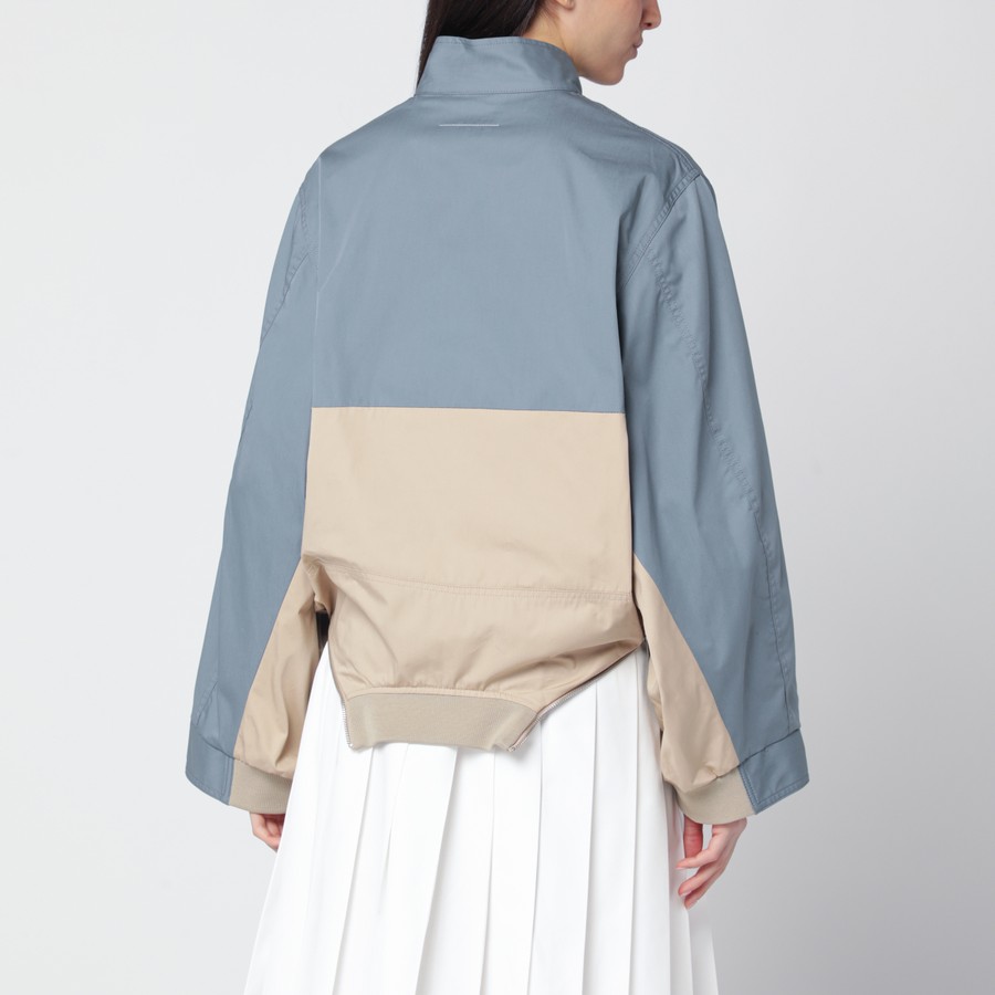 MM6 Maison Margiela Blue-grey/beige double-breasted jacket