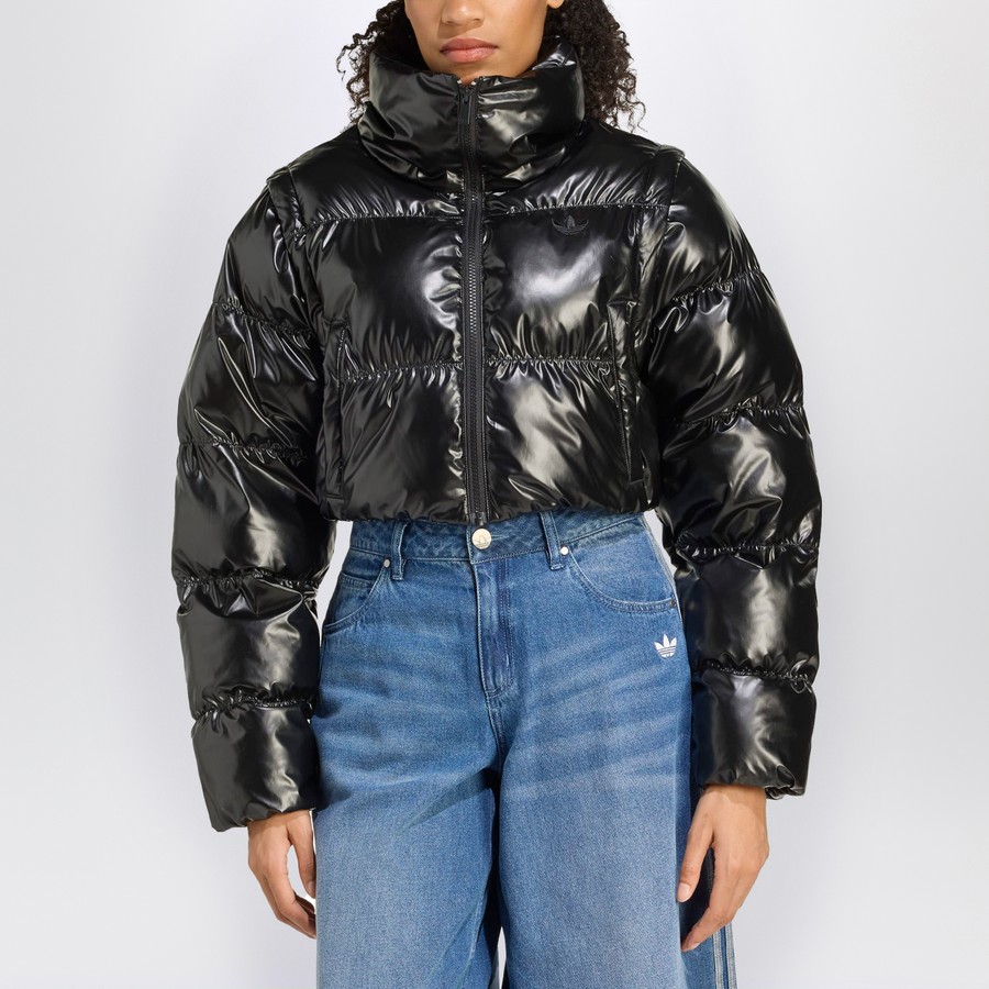 ジャケット adidas Originals Shiny black convertible cropped puffer jack adidas Originals Shiny black convertible cropped puffer