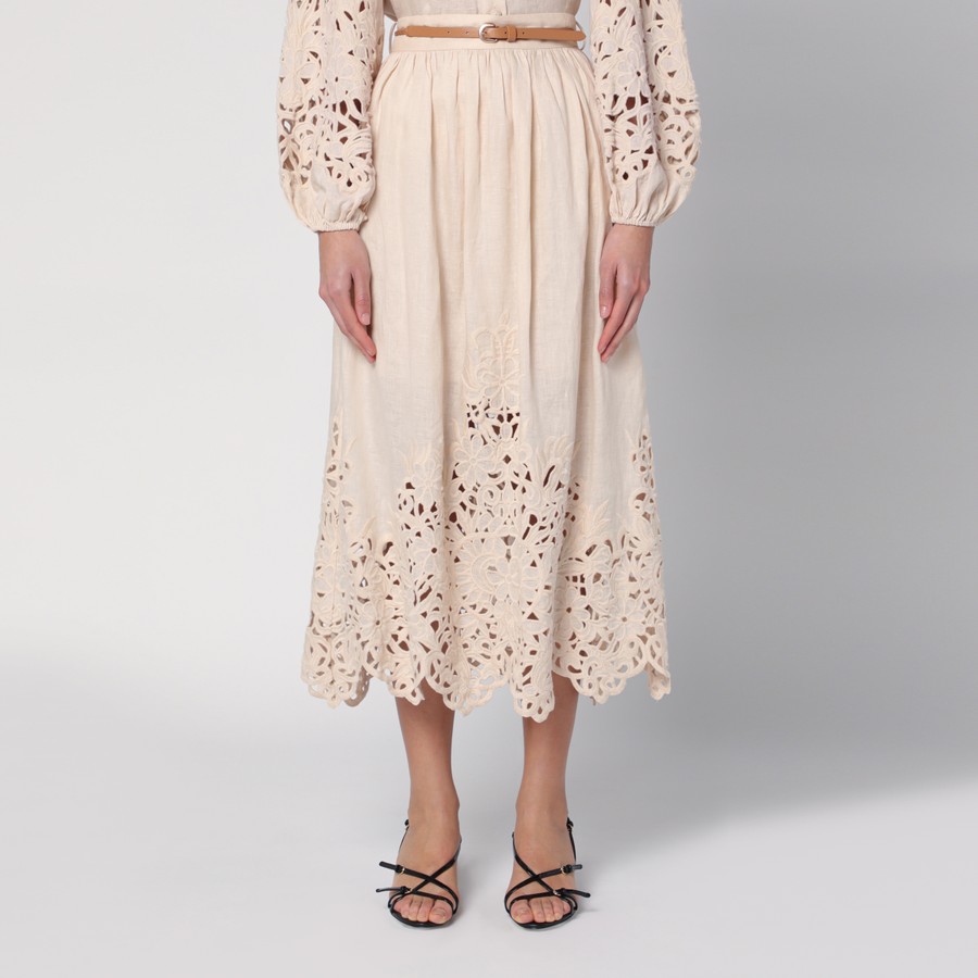 ◇LENINA◇ JAZMINE wool lap skirt_beige Gabriela Lace Skirt - Ecru - Holzweiler