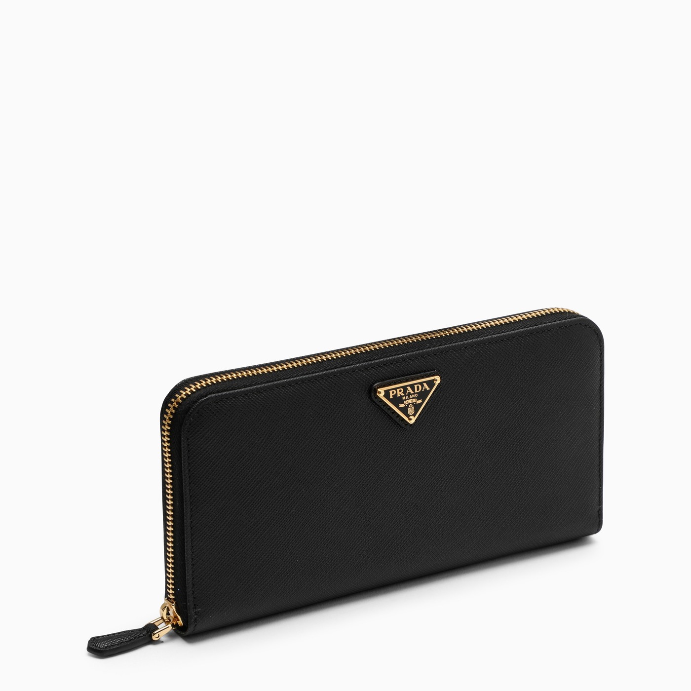 Prada Black and gold zip around wallet TheDoubleF