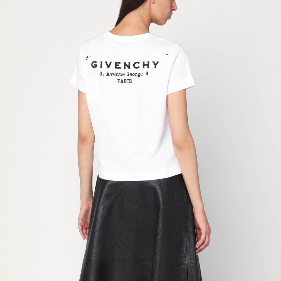 Tシャツ・カットソー GIVENCHY FW25 White cotton t-shirt (BW70FJP75N 100) T-shirt in cotton with GIVENCHY Stamp print in - white