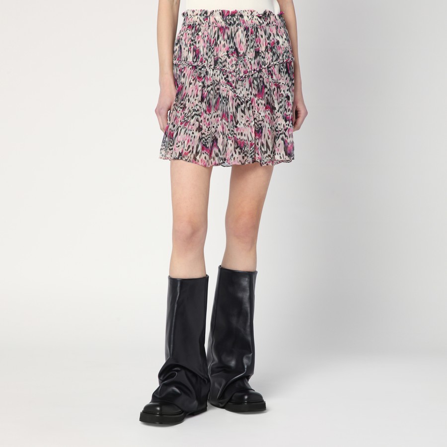 ミニスカート Isabel Marant Gonna Roumi In Cotone Stampata ISABEL MARANT Gonna Roumi con stampa rosa in seta | TheDoubleF