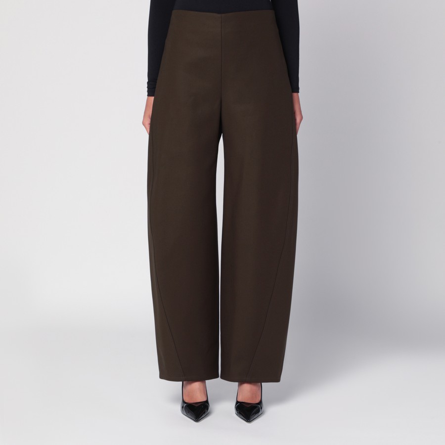 パンツ ALAIA WIDE OLIVE GREEN TROUSERS Alaïa Wide olive green trousers | TheDoubleF