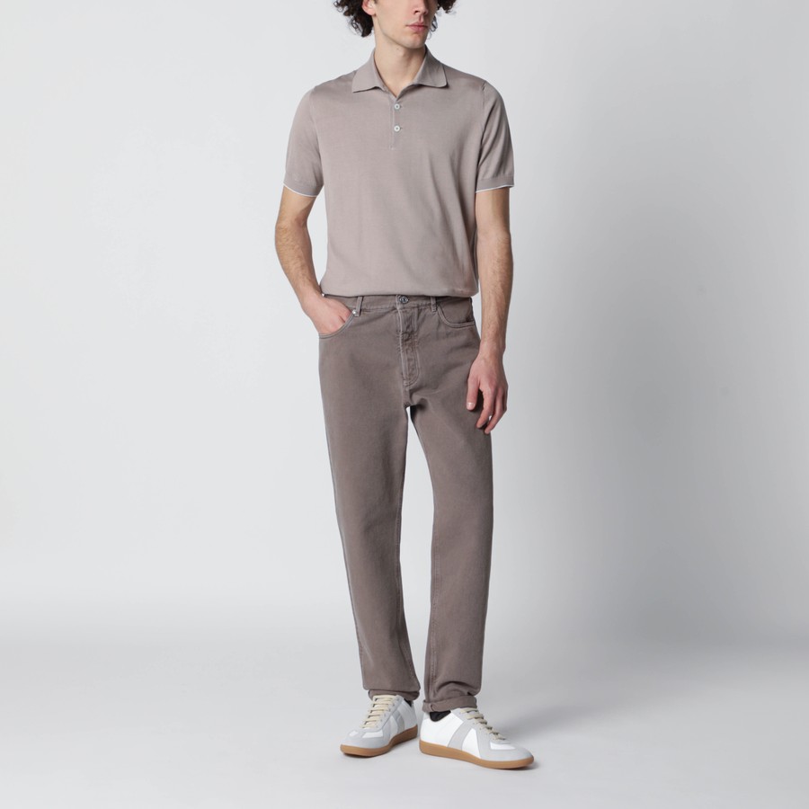 BRUNELLO CUCINELLI ポロシャツ　グリーングレー Brunello Cucinelli メンズコットンポロシャツ (すべての新品) IFCHIC.COM