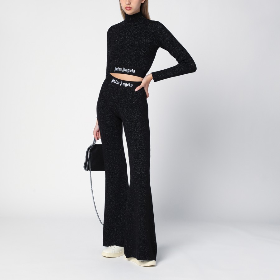 【関税&送料込】Palm Angels Black Lurex Viscose Blend Trouse Palm Angels Black lurex viscose blend jumper | TheDoubleF