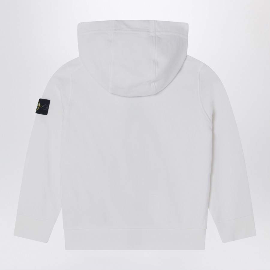 Stone Island White zip-up sweatshirt in cotton | TheDoubleF
