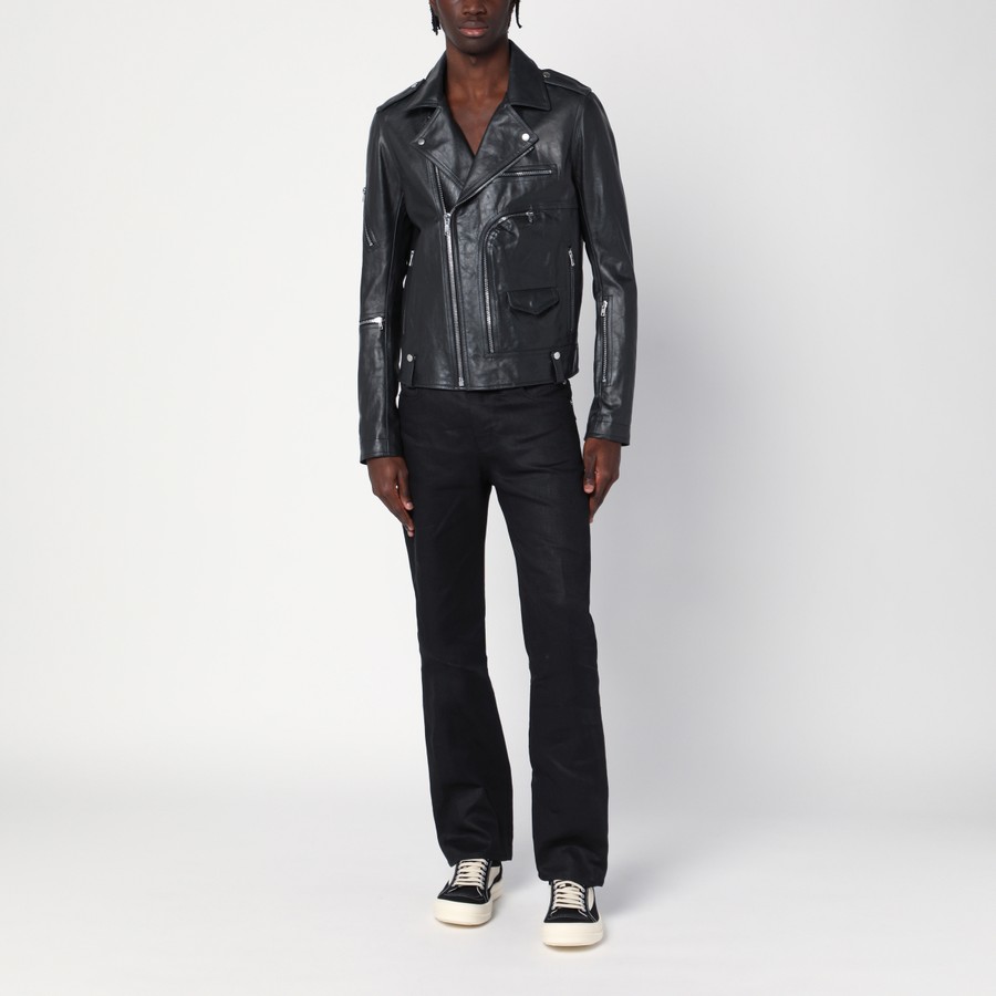 【関税＆送料込み】Rick Owens Black Leather Flat Rick Owens Leather Low-Top Sneakers | Saks Fifth Avenue