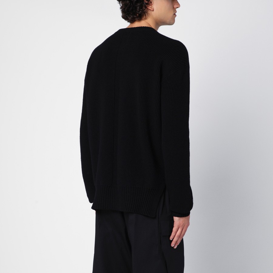 Rick Owens Black wool crew-neck sweater | TheDoubleF