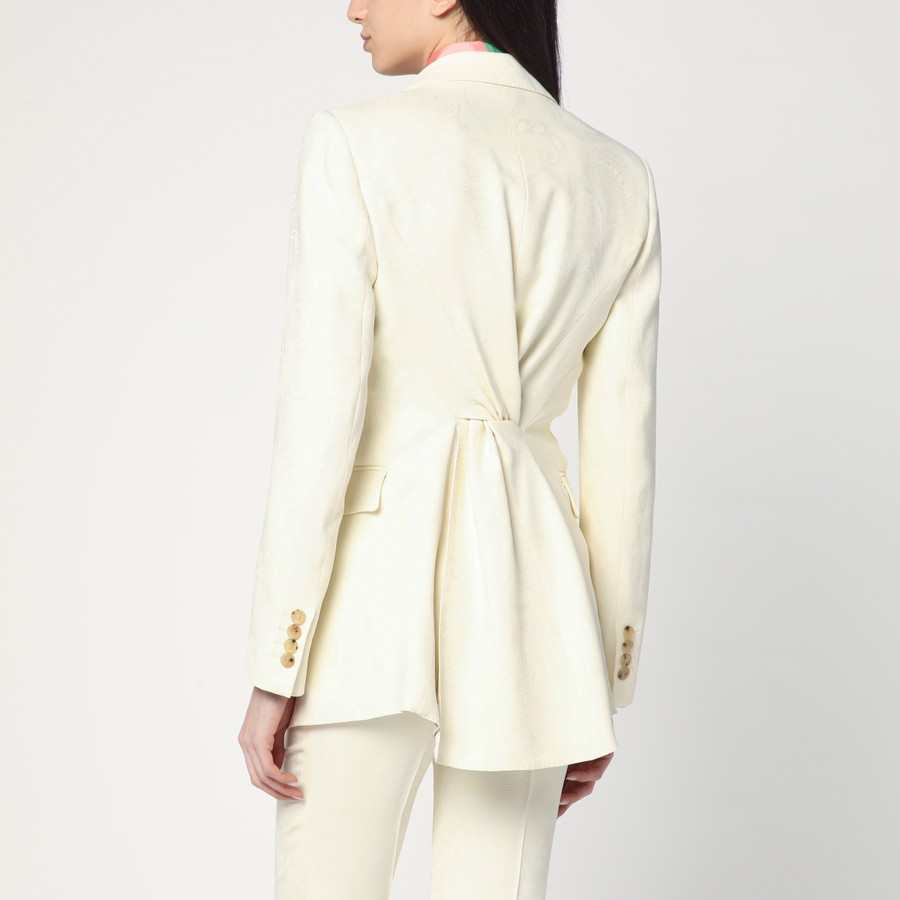 ジャケット Etro White Jacquard Jacket With Crossover Detail ETRO White jacquard jacket with crossover detail | TheDoubleF