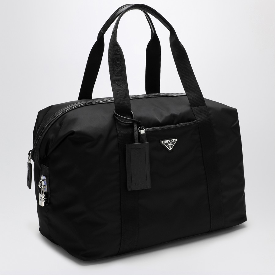 Prada Black Re-Nylon and Saffiano duffle bag TheDoubleF