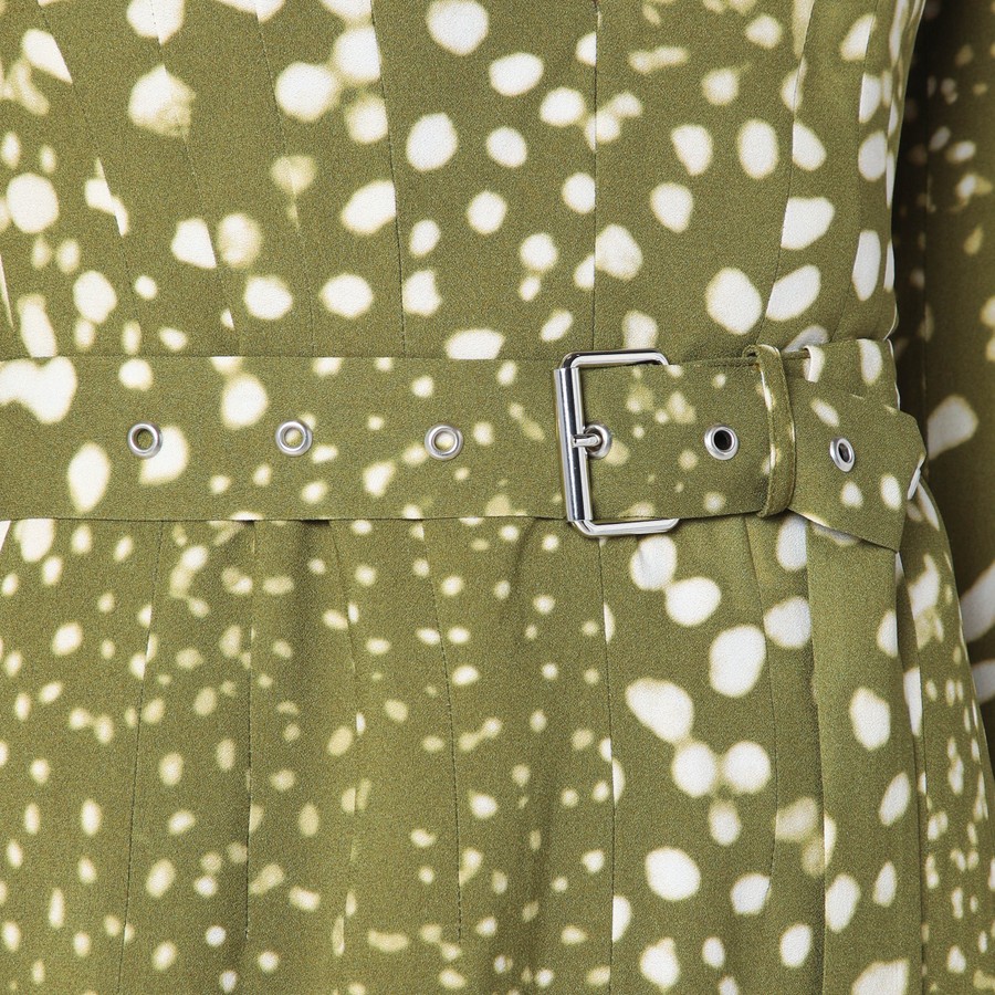 ワンピースその他 Dries Van Noten Dress with belt and khaki green print Dries Van Noten Dress with belt and khaki green print