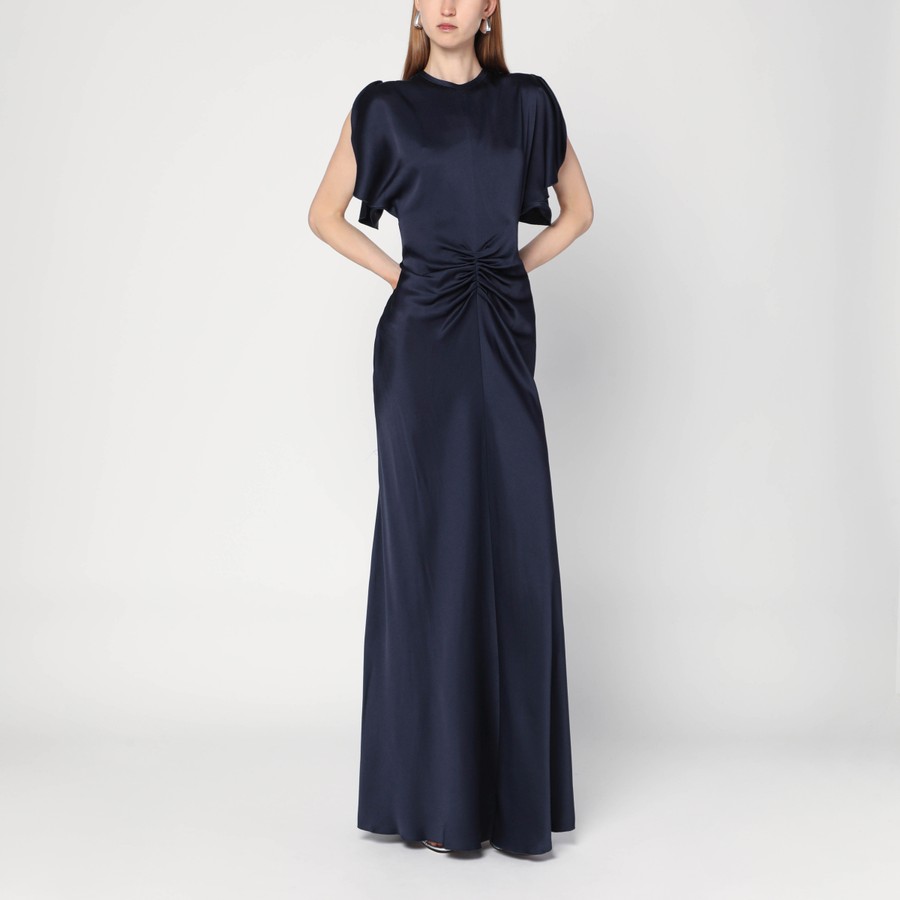 パーティードレス Victoria Beckham 1325WDR.005233B Dresses Victoria Beckham Navy blue long dress with gathered waist