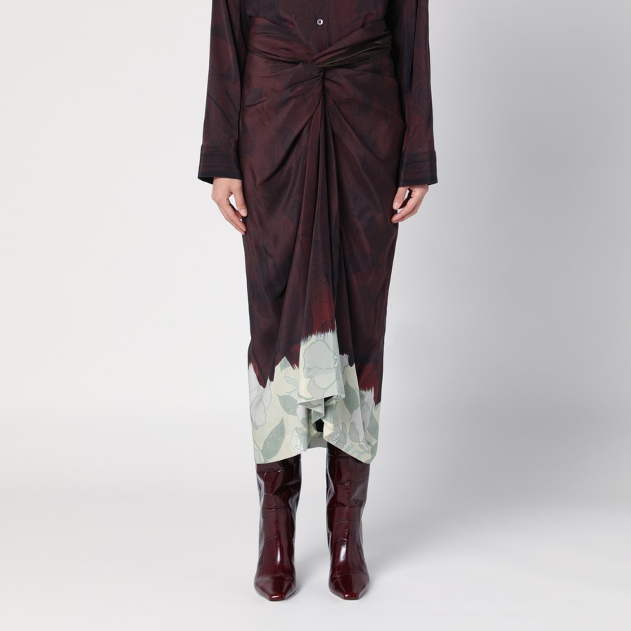 Dries Van Noten Silk Wrap Skirt, Dark Brown – Kick Pleat
