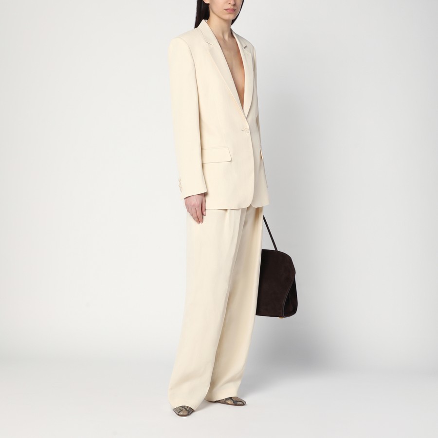 パンツ Stella Mccartney Wide Butter-Coloured Pants In Linen Blend Wide butter-coloured pants in linen blend – Lord & Taylor
