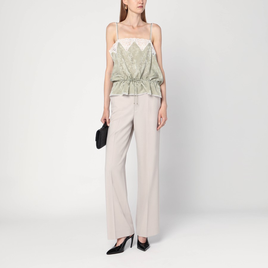 パンツ VICTORIA BECKHAM PUMICE-COLOURED TROUSERS IN WOOL BLEND Victoria Beckham Pumice-coloured trousers in wool blend