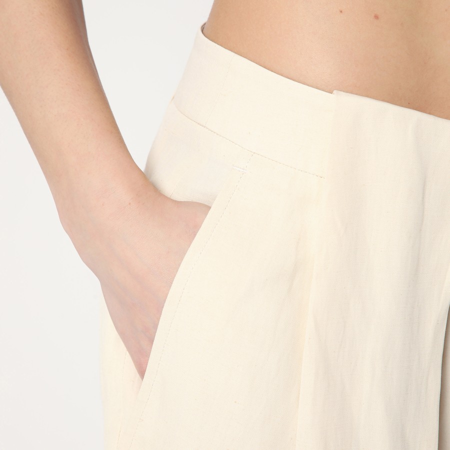 パンツ Stella McCartney PANTS (640254STA49 9210) Stella McCartney Wide butter-coloured pants in linen blend