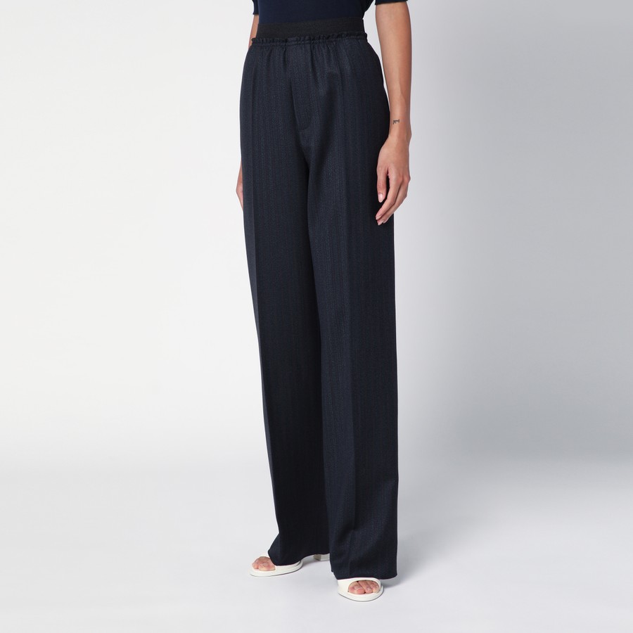 パンツ BOTTEGA VENETA Striped wool trousers Bottega Veneta Subtle Striped Straight-Leg Wool Trousers