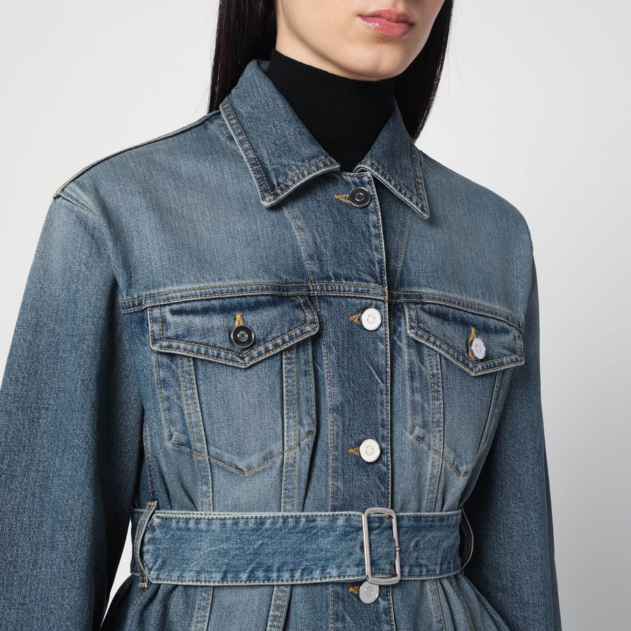 (関税・送料込) ALAIA Denim Basque jacket Alaïa Blue délavé denim jacket with basque | TheDoubleF