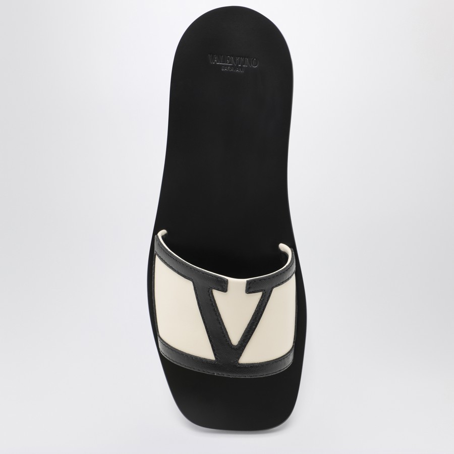 Valentino Garavani Viva Superstar black canvas slide sandal