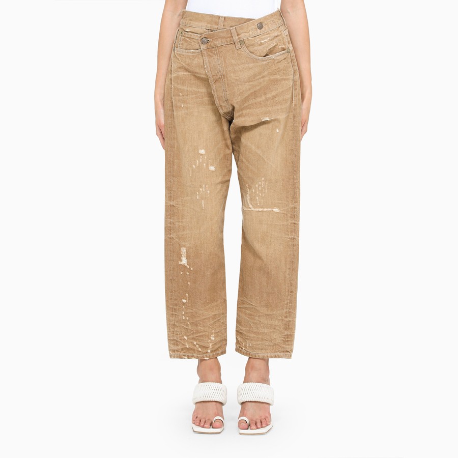 Tan boyfriend jeans clearance