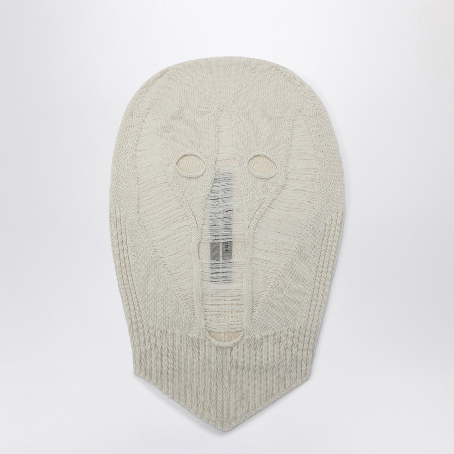 ニットキャップ・ビーニー Rick Owens White Merino Wool Balaclava Skull Rick Owens White merino wool balaclava skull | TheDoubleF