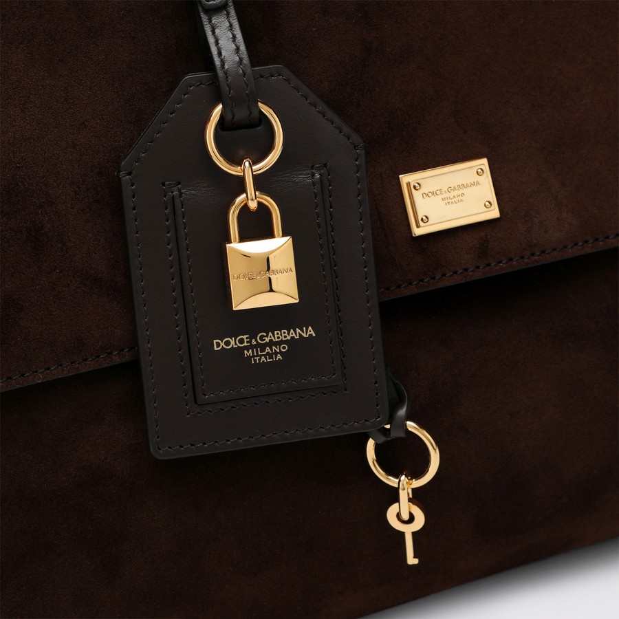 Dolce&Gabbana Ebony brown suede large bag My Sicily | TheDoubleF