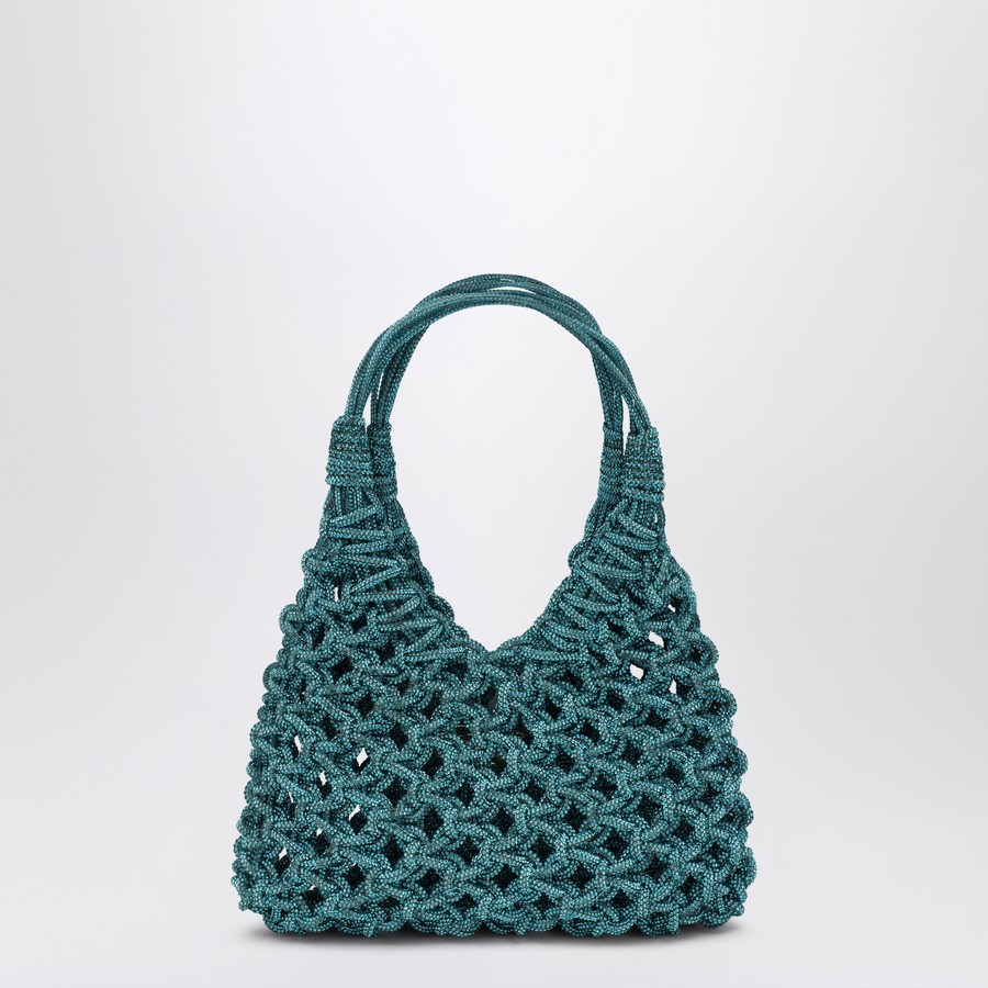 Hibourama Borsa Vannifique Small acquamarina con cristalli