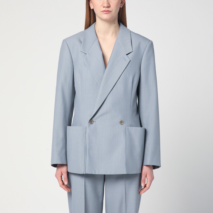 ジャケット LEMAIRE Women Jackets JA1073LF414 BL720 BLUE Blue Grey Melange Double Breasted Tailored Jacket | LEMAIRE