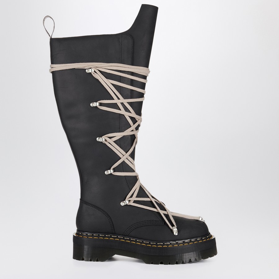 Dr. Martens x Rick Owens 1B60 Quad Sole Pentalace black tall boots