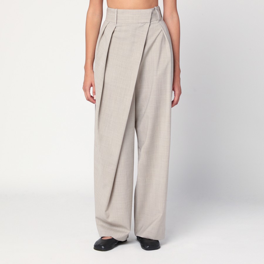 Loewe Beige melange wool wrap trousers | TheDoubleF