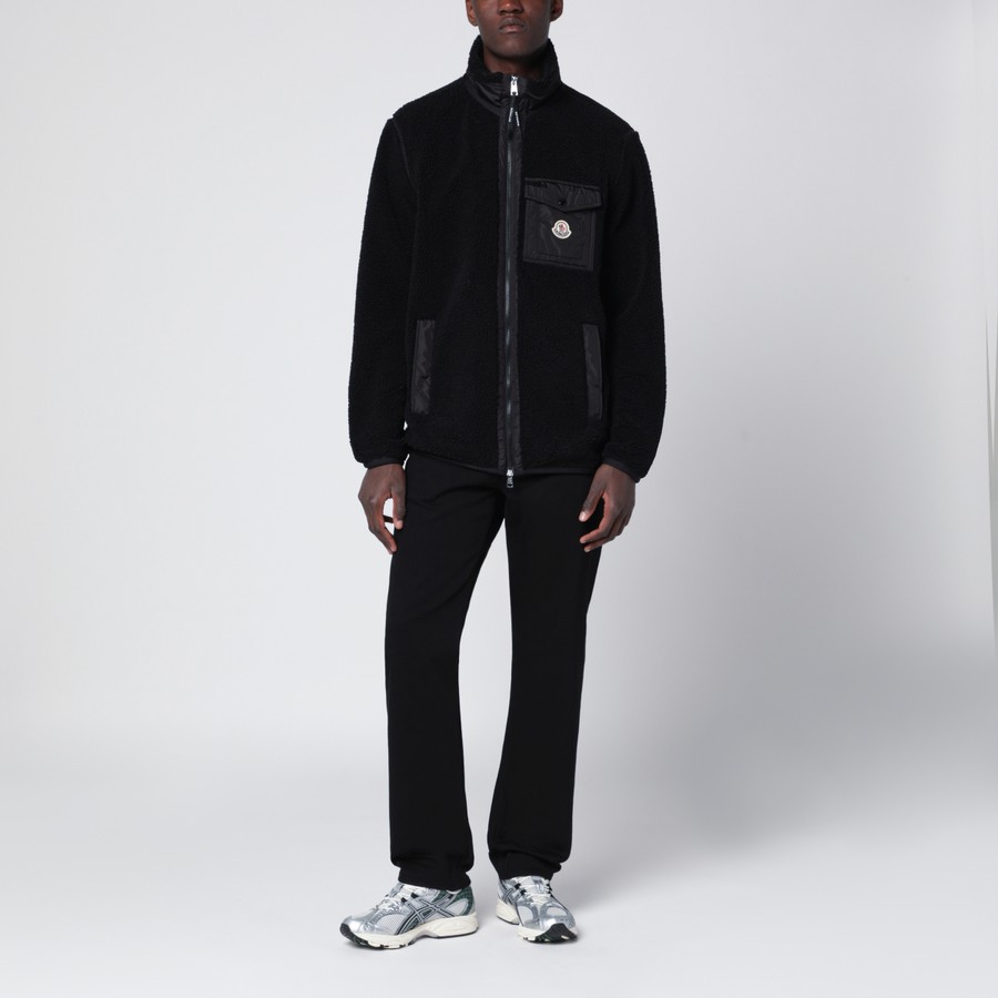MONCLER ブラックジャケット Moncler Black zip fleece | TheDoubleF