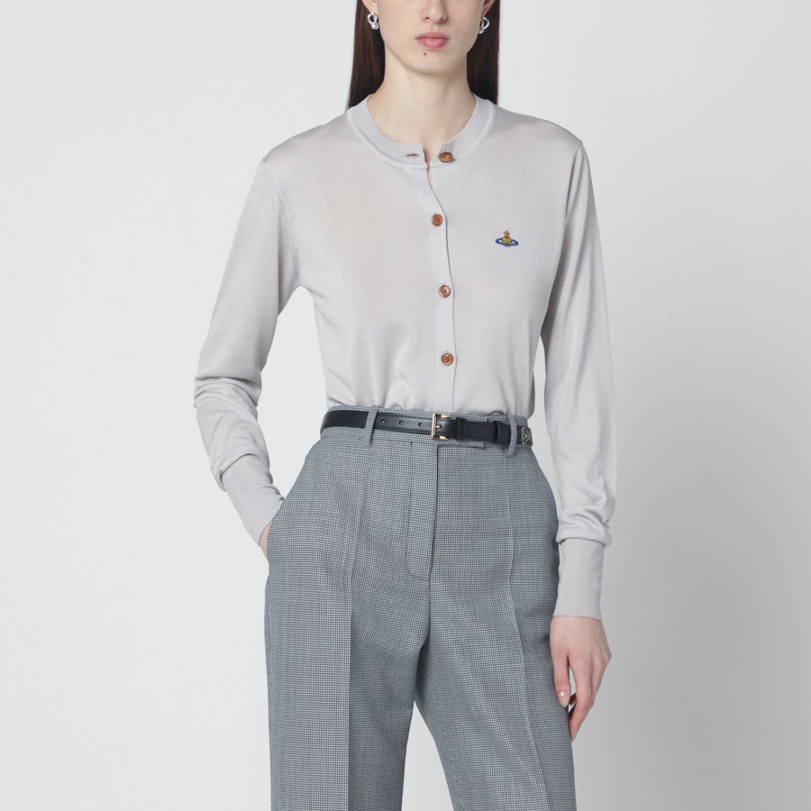 Vivienne Westwood Light grey wool and silk cardigan | TheDoubleF