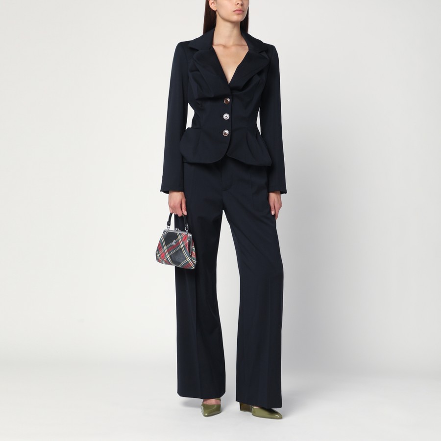 【関税&送料込】Vivienne Westwood Navy Blue Trousers In Wool Wool trousers Vivienne Westwood Blue size 52 IT in Wool