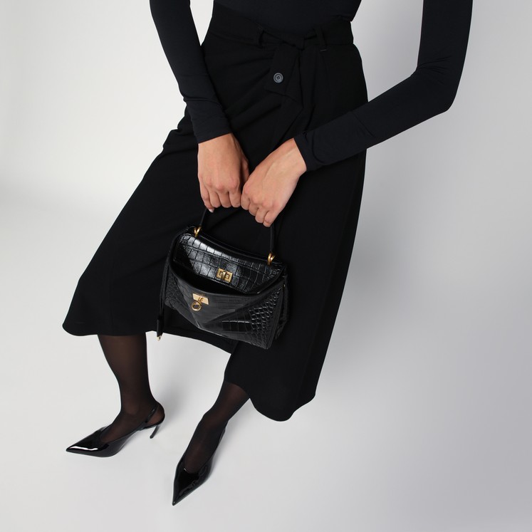 ハンドバッグ Balenciaga Smooth Black Calfskin Small Rodeo Bag Women's Rodeo Handbag Small in Black | Balenciaga US