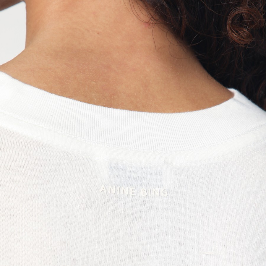 Tシャツ・カットソー ANINE BING Woman T-Shirt White A0810771 IVY1 ANINE BING T-shirt Walker Lyrics ivory | TheDoubleF