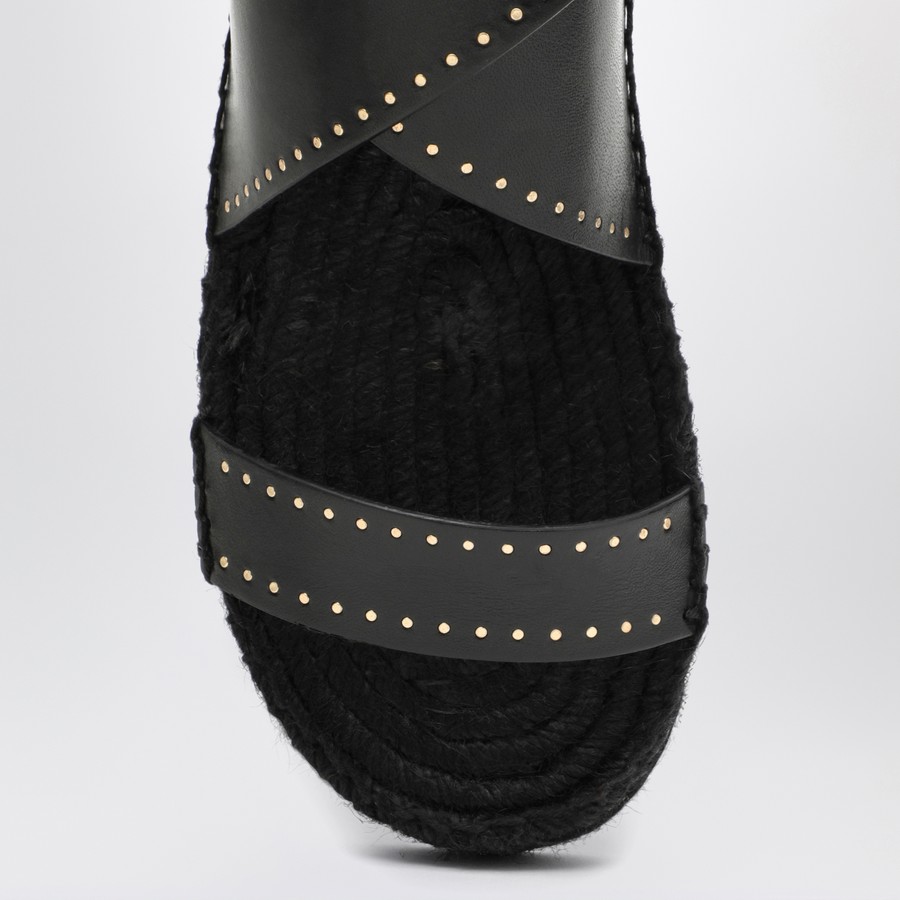 ISABEL MARANT Black studded leather sandal | TheDoubleF