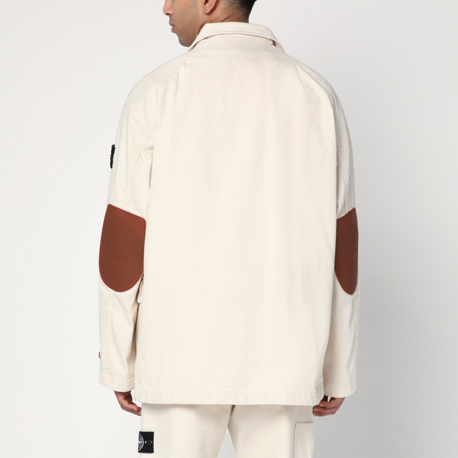 パーカー・フーディ STONE  IVORY PARKA IN COTTON Stone Island Ivory parka in cotton | TheDoubleF