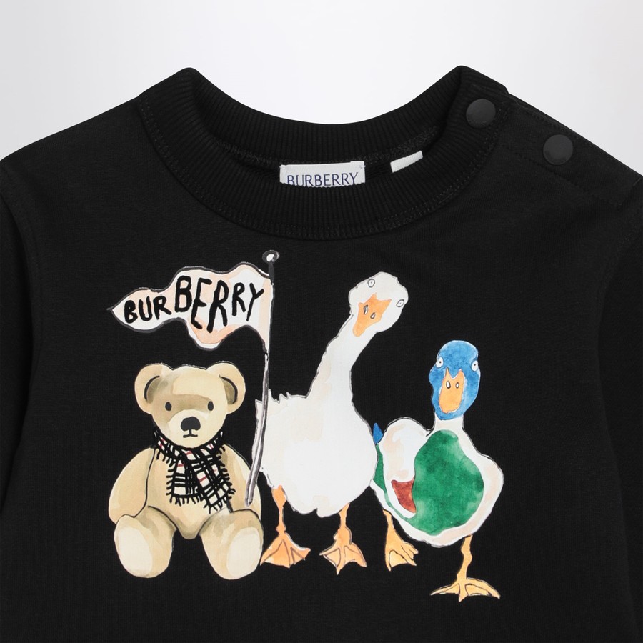 【関税&送料込】Burberry Black Sweatshirt With Thomas Bear A Burberry-Thomas-Bear-Print-