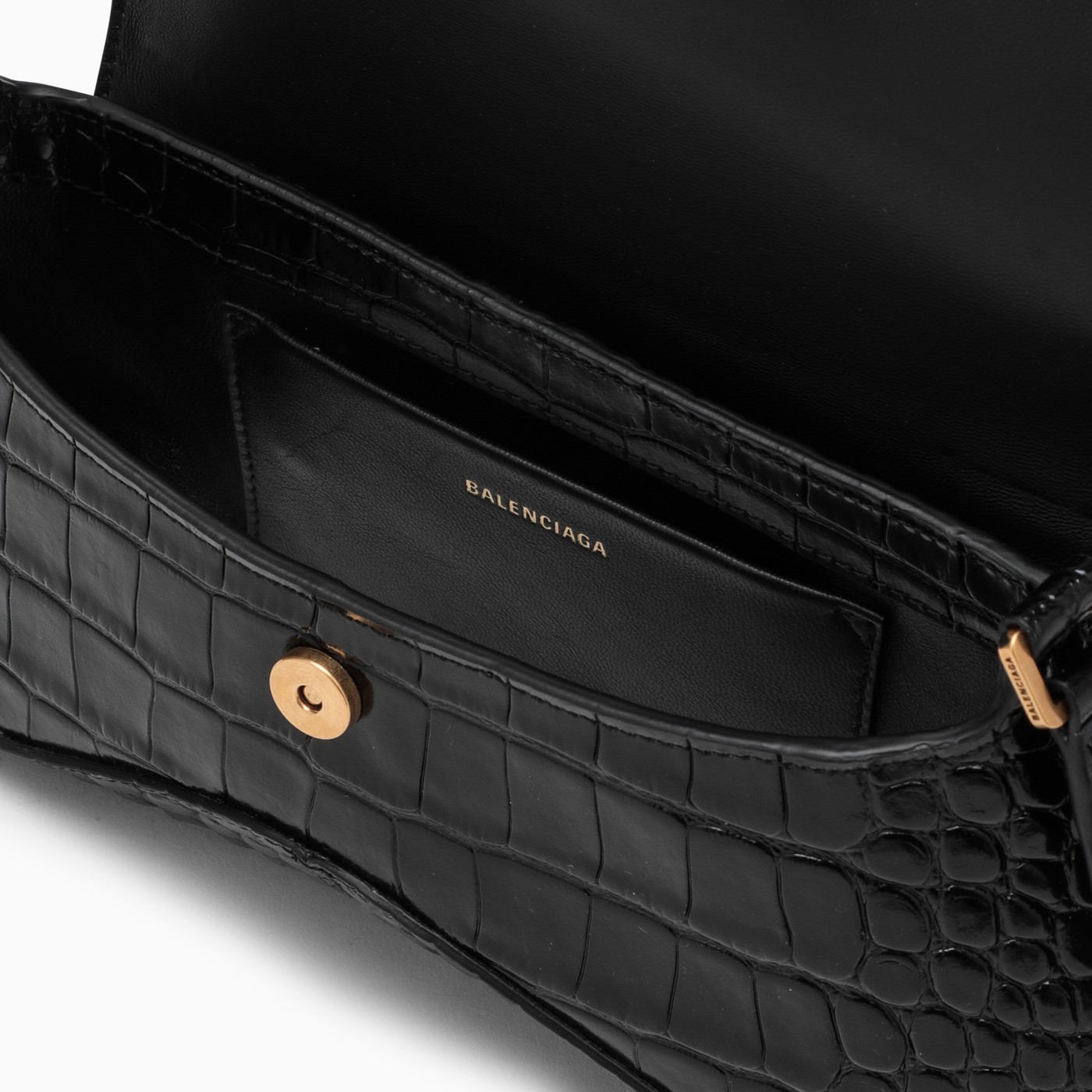 Balenciaga Black crocodile embossed XX Small Flap bag TheDoubleF