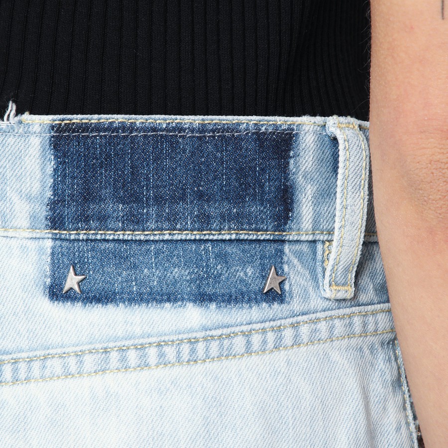 デニム・ジーパン Golden Goose Wide Faded Blue Jeans With Rips Golden Goose Wide faded blue jeans with rips | TheDoubleF