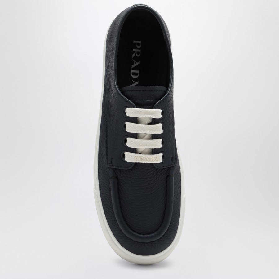 スニーカー PRADA BLUE BALTIC HAMMERED LEATHER SNEAKER Prada Blue Baltic hammered leather sneaker | TheDoubleF
