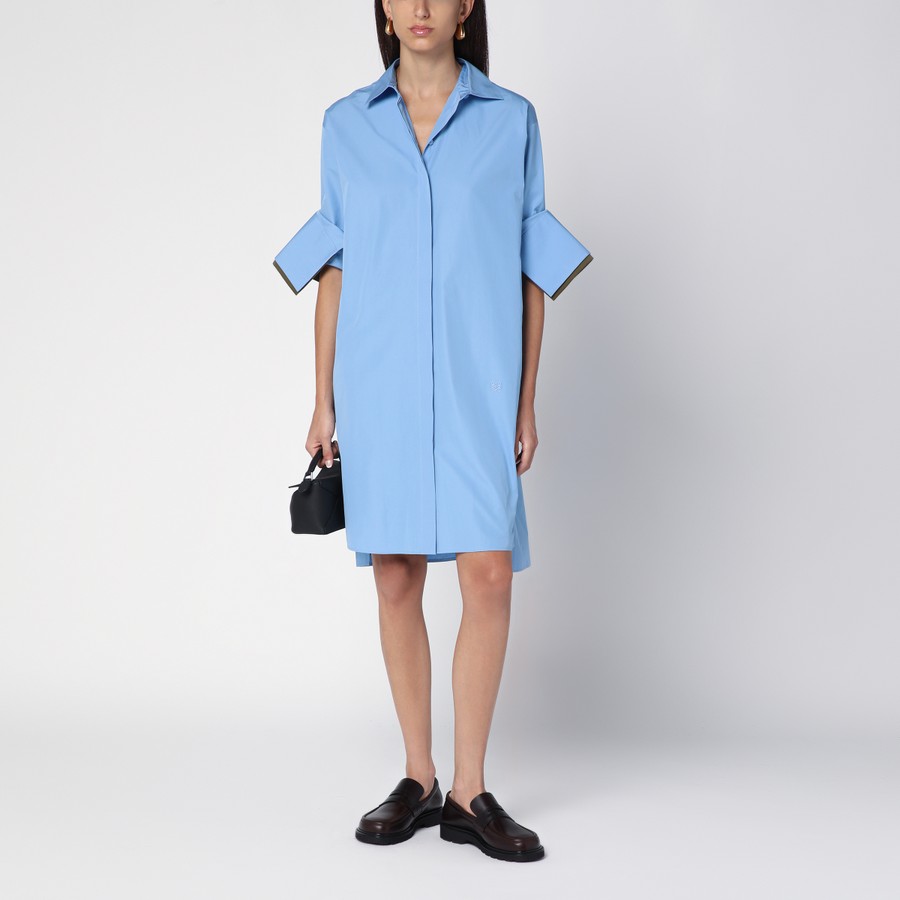 ＊LOEWE＊ COTTON CHEMISIER DRESS シャツドレス S359Y09XED Short sleeve dress in cotton and silk Beige - LOEWE