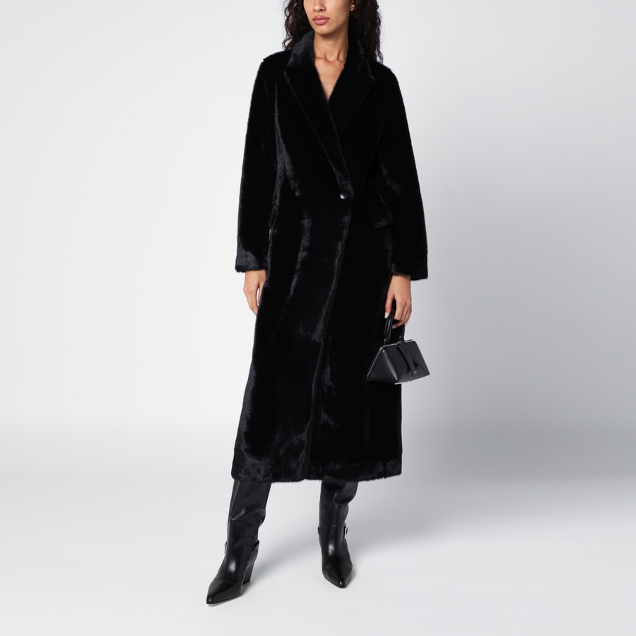 Sword 6644 Black long faux fur coat TheDoubleF